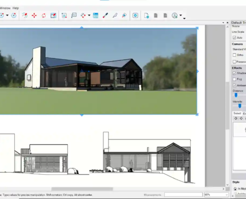 Sketchup model showing layout